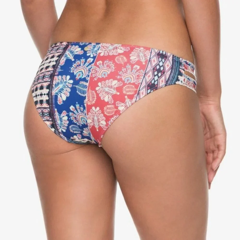 NWT Roxy Multicolor Bohemian Vibes 70s Bikini Bottoms